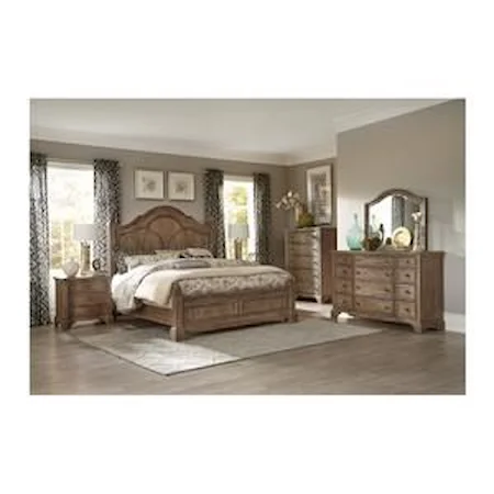 Queen Panel Bed, Dresser, Mirror, 2 Nightstands and Chest Package